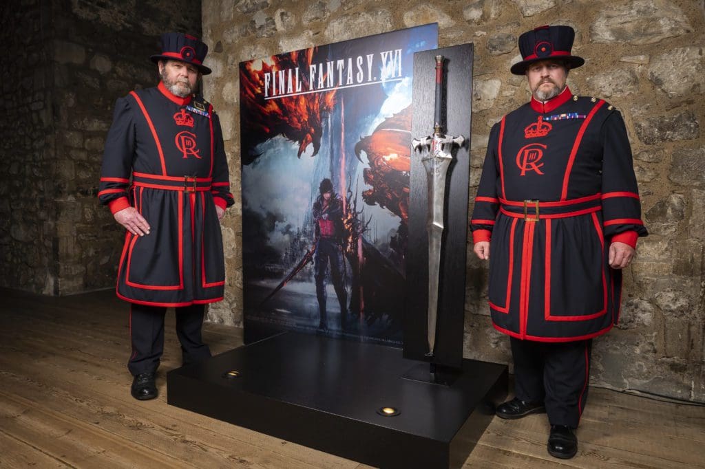 FINAL FANTASY XVI - BEEFEATERS AND INVICTUS SWORD STAND IN THE WHITE TOWER